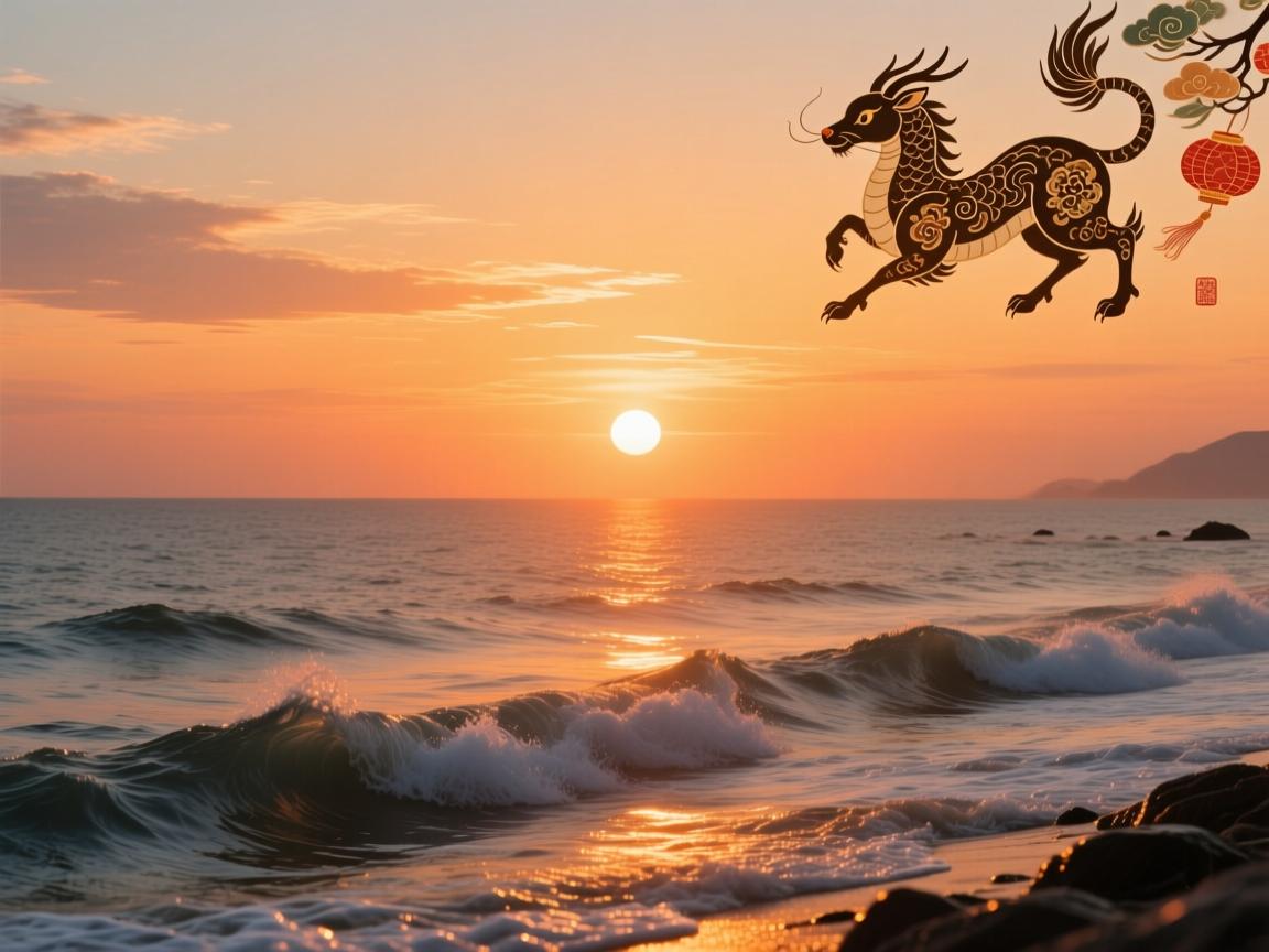 海面夕阳随波来打一生肖