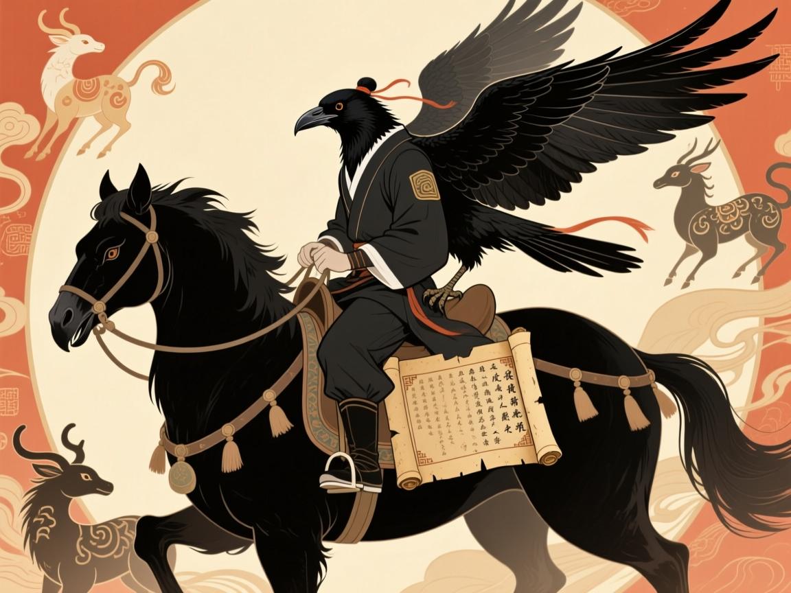 墨色信使,暗羽驮着的古老契约 暗羽驮着的古老契约